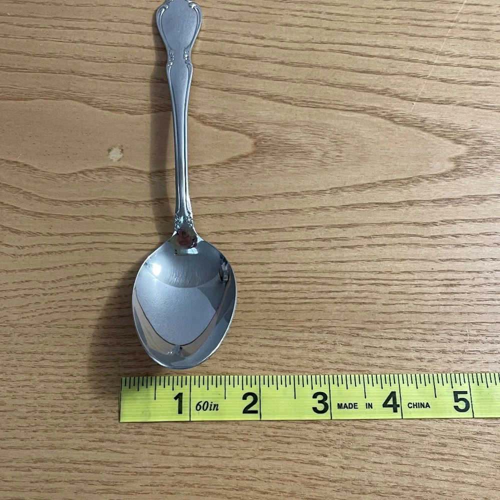 Oneida Stainless Flatware Chateau Pattern Set 4 Oval Soup Serving Spoons 7” USA